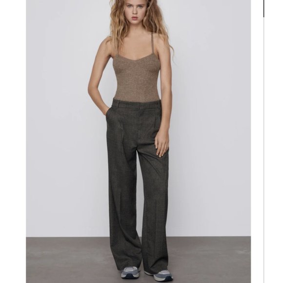 ZARA WOOL LIMITED EDITION BODYSUIT WITH SPACHETTI STRAPS - Picture 6 of 10